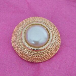 Signed Beverly Hamburg Vintage Faux Pearl Brooch
